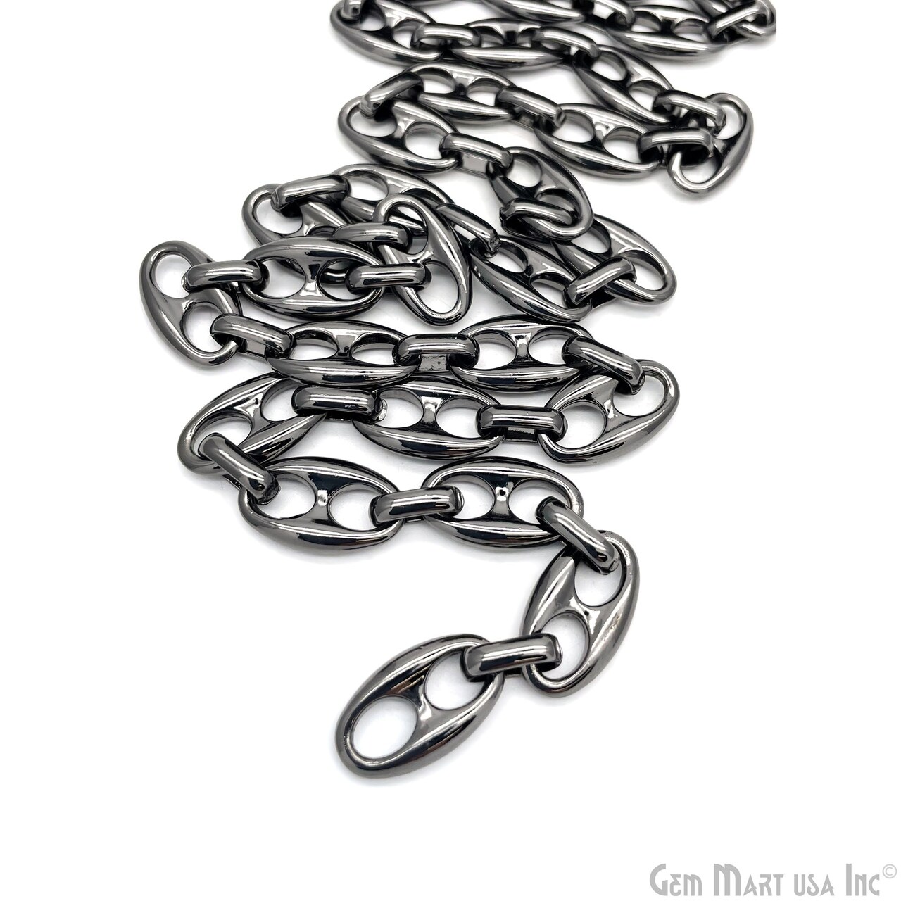 Black Finding Chain, Black Plated Jewelry Making Chain, DIY Necklace Chain, Assorted Styles, 1 foot, GemMartUSA (BPCH)